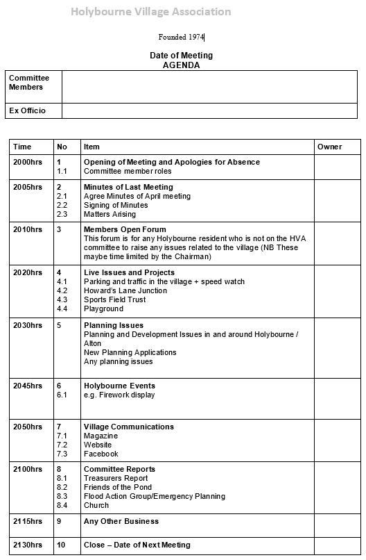 Village Association (HVA) – Holybourne Village Association